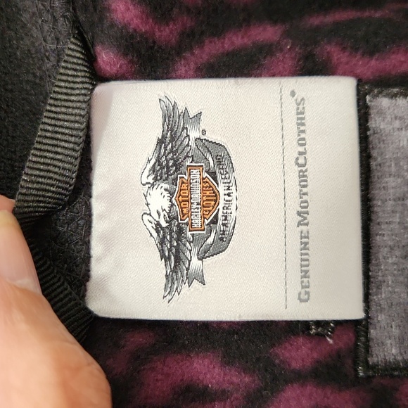 Harley-Davidson Women's Purple Cheetah Print Fleece Jacket Size Medium - Picture 8 of 12